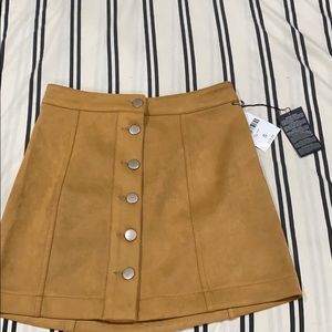 Faux suede mini skirt
